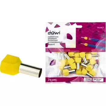 Наконечник-гильза двойной с изолированным фланцем 25 шт. duwi 26598 0 Duwi