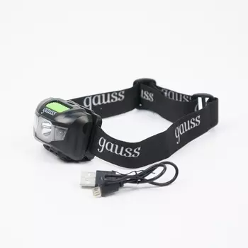 Налобный фонарь светодиодный с выключателем IP44 Gauss GF405