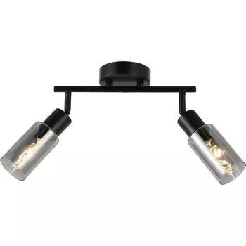 Настенно-потолочный спот Escada Sector 10172/2A Chrome 2x40Вт E14, металл/стекло, черный/дымчатый