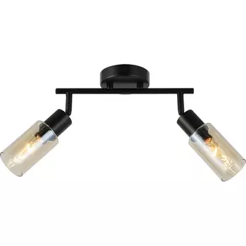 Настенно-потолочный спот Escada Sector 10172/2A Amber 2x40Вт E14, металл/стекло, черный/янтарный