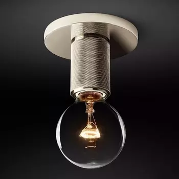 Настенно-потолочный светильник Rh Utilitaire Socket Flushmount Silver ImperiumLoft 48,071