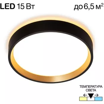 Настенно-потолочный светильник с подсветкой Черный+Золото Citilux Etalon CL750181