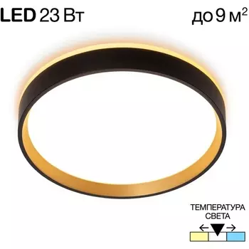 Настенно-потолочный светильник с подсветкой Черный+Золото Citilux Etalon CL750241