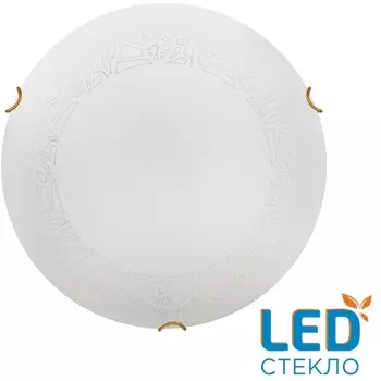 Настенно-потолочный светильник Sonex Ammonite 7602/BL SNOK SN стекло/белое/золото LED 24Вт 4000K D300 IP20