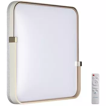 Настенно-потолочный светильник Sonex Olidi White 7680/EL пластик/золотой LED 70Вт 3000-6000К 490х485 IP43 пульт ДУ