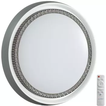 Настенно-потолочный светильник Sonex Rahig 7644/EL пластик/белый/серый LED 70Вт 3000-6000К D520 IP43 пульт ДУ