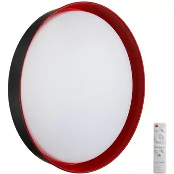 Настенно-потолочный светильник Sonex Tuna Red 7710/EL пластик/белый/красный LED 70Вт 3000-6000К D500 IP43 пульт ДУ