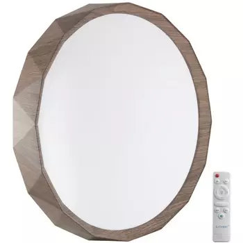 Настенно-потолочный светильник Sonex Zif Wood 7637/EL BASICA SN пластик/корич. под дер. LED 70Вт 3000-6000K D485 IP43 пульт ДУ