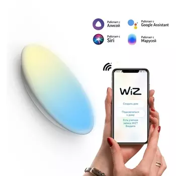 Настенно-потолочный светильник светодиодный с управлением со смартфона и голосом регулировкой цветовой температуры яркости ночным режимом Gauss SmartHome 2050112