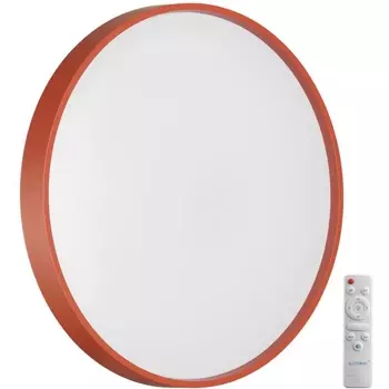 Настенно-потолочный светильник светодиодный Sonex Mavic 7744/DL COLOR SN пластик/белый/красный LED 48Вт 3000-6000К D380 IP43 пульт ДУ