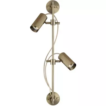 Настенный спот поворотный на 50/180 Odeon Light Manchester 7013/2W металл/под латунь LED GU10 *2 10W 220V
