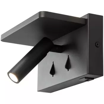 Настенный светильник для чтения светодиодный с полкой USB QI Citilux Декарт CL704371