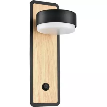 Настенный светильник Lumion Leland 8264/1W металл, черный/дерево GX53 LED 1*7W 220V
