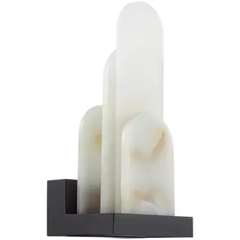 Настенный светильник Odeon Light Foros 5438/12WL черный/металл/смола под алебастр /акрил LED 12W 3000K