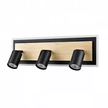 Настенный светильник со спотами Lumion Pine 8025/20WL черный/дерево, металл/МДФ LED GU10 3*10W + LED 20W 220V