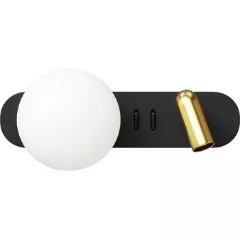 Настенный светильник со спотом Maytoni Inversio MOD350WL-01BBS в форме шара