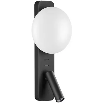 Настенный светильник для чтения со спотом Odeon Light Albergo 7048/5WL металл/акрил черный IP20 LED 1*5W