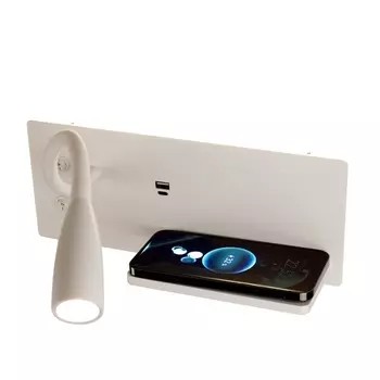 Настенный светильник светодиодный для чтения с выключателем с полкой AM Group AM483 AM483 WH