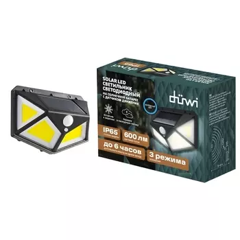 Настенный светильник уличный светодиодный на солнечных батареях с датчиком движения duwi 25015 9 Duwi