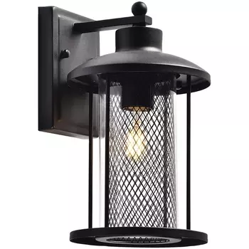 Настенный уличный светильник IP44 Feron Борда 48388 PL721 60W E27 черный