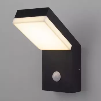 Настеный светильник уличный светодиодный с датчиком движения IP54 Elektrostandard Sensor 1541 TECHNO LED черный