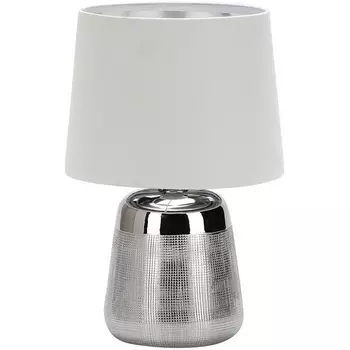 Настольная лампа Escada Calliope 10199/L Chrome 1х40Вт Е14, металл/ткань, хром/белый