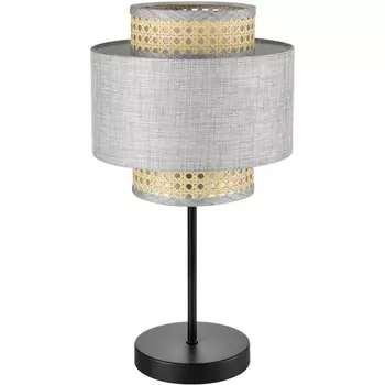 Настольная лампа Lumion Launa 8043/1T черный/серый/бежевый, металл/текстиль/ротанг Е27 1*60W 220V