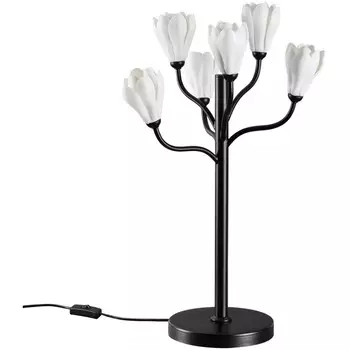 Настольная лампа Odeon Light Gardi 5090/6T черный матовый/белый/фарфор G4 LED 6*5W с цветами