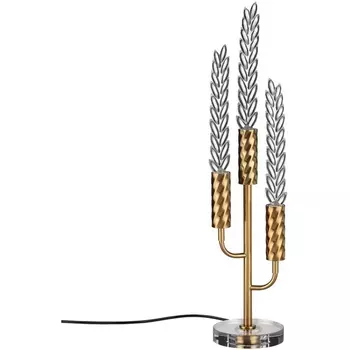 Настольная лампа Odeon Light Kolos 5449/9TL сатинированн.латунь/прозрачн./металл/стекло/хрустальное стекло/эпоксидная смола LED 9W 3000K