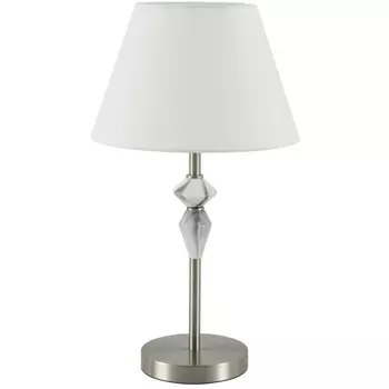 Настольная лампа с выключателем Lumion Vermont 8274/1T никель/белый/серый, металл/керамика/ткань Е14 1*40W 220V