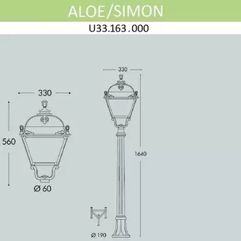 Наземный фонарь IP55 Fumagalli Simon U33.163.000.BXH27