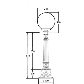 Наземный фонарь Oasis Light Globo Prism gold 88207PG E10 Gb