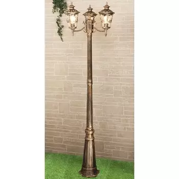 Наземный фонарь уличный F/3 (GLYF-8046F/3) черное золото Elektrostandard Diadema GLYF-8046F/3