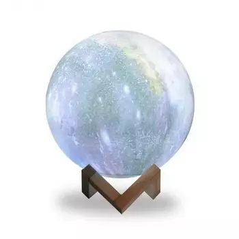 Ночник настольный светодиодный с диммером и выключателем 3D Луна, 1W RGB 5V Li-ion 450mA, цветной NN003 (Gauss)