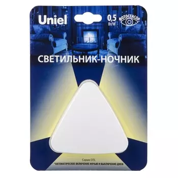 Ночник светодиодный с датчиком освещенности DTL-320 Треугольник/White/Sensor Uniel
