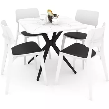 Обеденная группа белый/черный Sheffilton SHT-DS135 1082182301