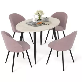 Обеденная группа бетон крем/розовый десерт/черный муар Sheffilton SHT-DS215 1130420901