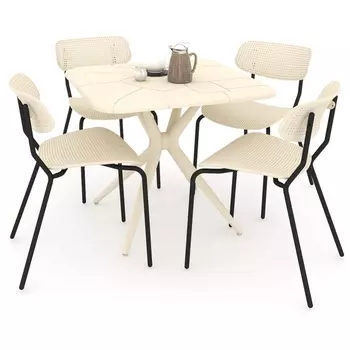 Обеденная группа бежевый/черный муар Sheffilton SHT-DS128 8639547701