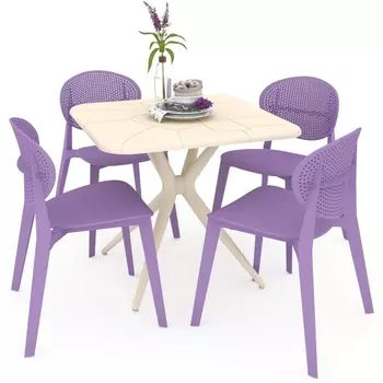 Обеденная группа бежевый/лаванда Sheffilton SHT-DS161 9982700601