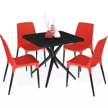 Обеденная группа черный/красный Sheffilton SHT-DS208 6772367501