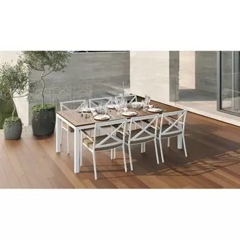 Обеденная группа Gardenini Bella (Алюминий,Ткань/Белый,Бежевый) DBLL.020220.C3