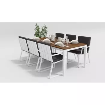 Обеденная группа Gardenini Bella (Алюминий,Ткань/Белый,Антрацит) DBLL.020520.C1