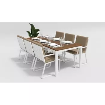 Обеденная группа Gardenini Bella (Алюминий,Ткань/Белый,Бежевый) DBLL.020220.C1