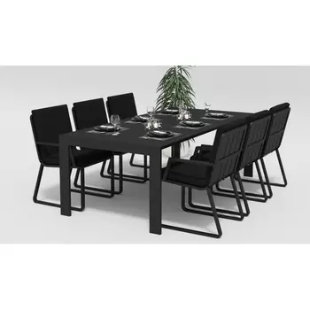 Обеденная группа Gardenini Malia (Алюминий,Ткань/Темно-серый,Черный) DMLA.010622.C1