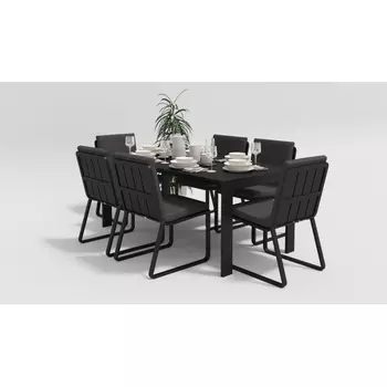 Обеденная группа Gardenini Malia (Алюминий,Ткань/Темно-серый,Антрацит) DMLA.010518.C2