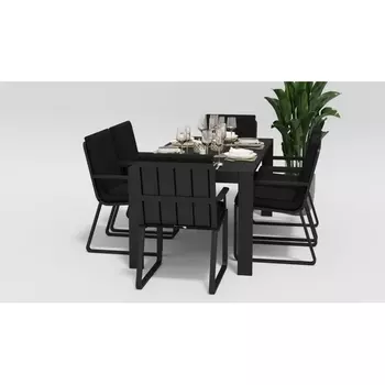 Обеденная группа Gardenini Malia (Алюминий,Ткань/Темно-серый,Черный) DMLA.010618.C1