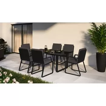 Обеденная группа Gardenini Voglie (Алюминий,Закаленное стекло,Ткань/Темно-серый,Антрацит,Черный) DVGL.010518.C1