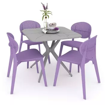 Обеденная группа лаванда/серый Sheffilton SHT-DS134 1072894401