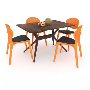 Обеденная группа палисандр/коричневый/оранжевый/черный Sheffilton SHT-DS125 7777256201