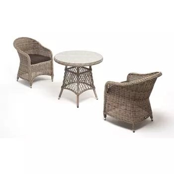 Обеденная группа плетеная, цвет бежевый 4SIS Эспрессо-80 R ECR2T1-3-SET beige